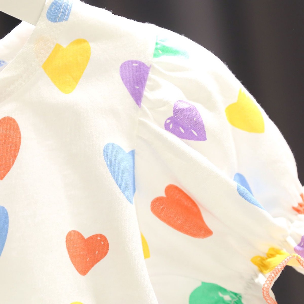 Áo Thun Cotton Thân Thiện Với Da Thoáng Khí Nhiều Màu Sắc Dễ Thương Cho Bé Gái 1-5 Tuổi