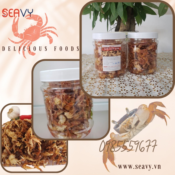 Ghẹ sữa ram không càng xốp giòn Đặc sản Nha Trang, Hộp 500g - Seavy