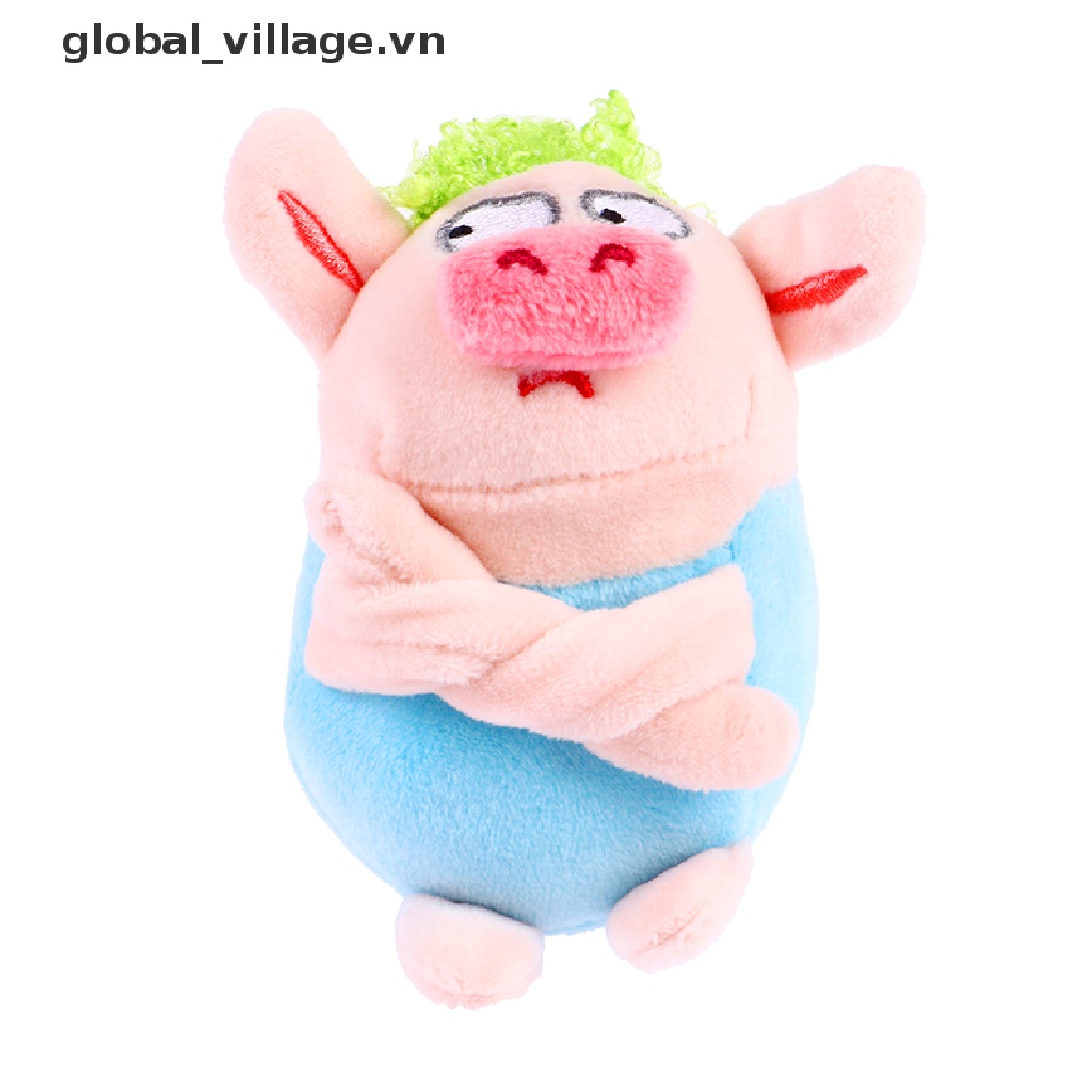 1 Chú Heo Nhồi Bông Màu Xanh Lá Cây Giận Dữ Nhồi Bông Mềm Mại Trang Trí Túi Xách / Móc Khóa