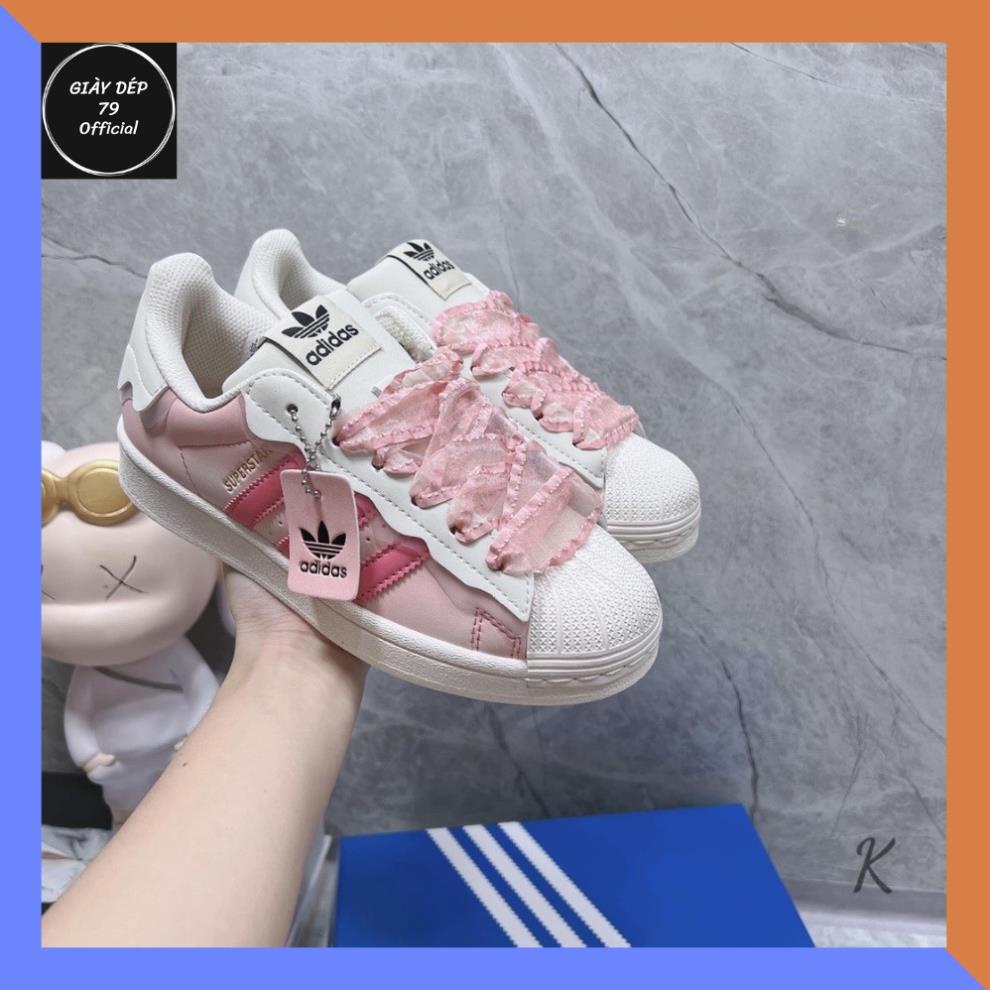↪️ Giày Adidas Superstar Nữ Sò 3 Màu Kem, Hồng, Xanh, Giày thể thao Adidas Sò Trắng bản Classic cực xinh xắn xịn xò f