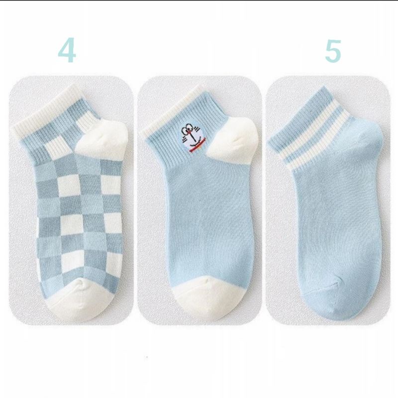 Tất Cổ Ngắn Nữ Xanh Dương Họa Tiết Đôremon Siêu Xinh, Set Vớ Nữ Nhiều Màu Sắc 88346 Shopkhotong vp88