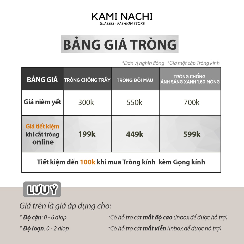 Gọng kính nhựa dáng tròn KAMI NACHI phong cách đơn giản TR90.2019T