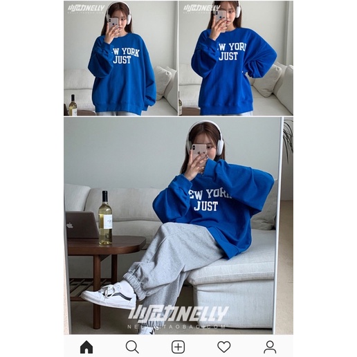 Áo sweater Nelly unisex nam nữ lót lông nelly32