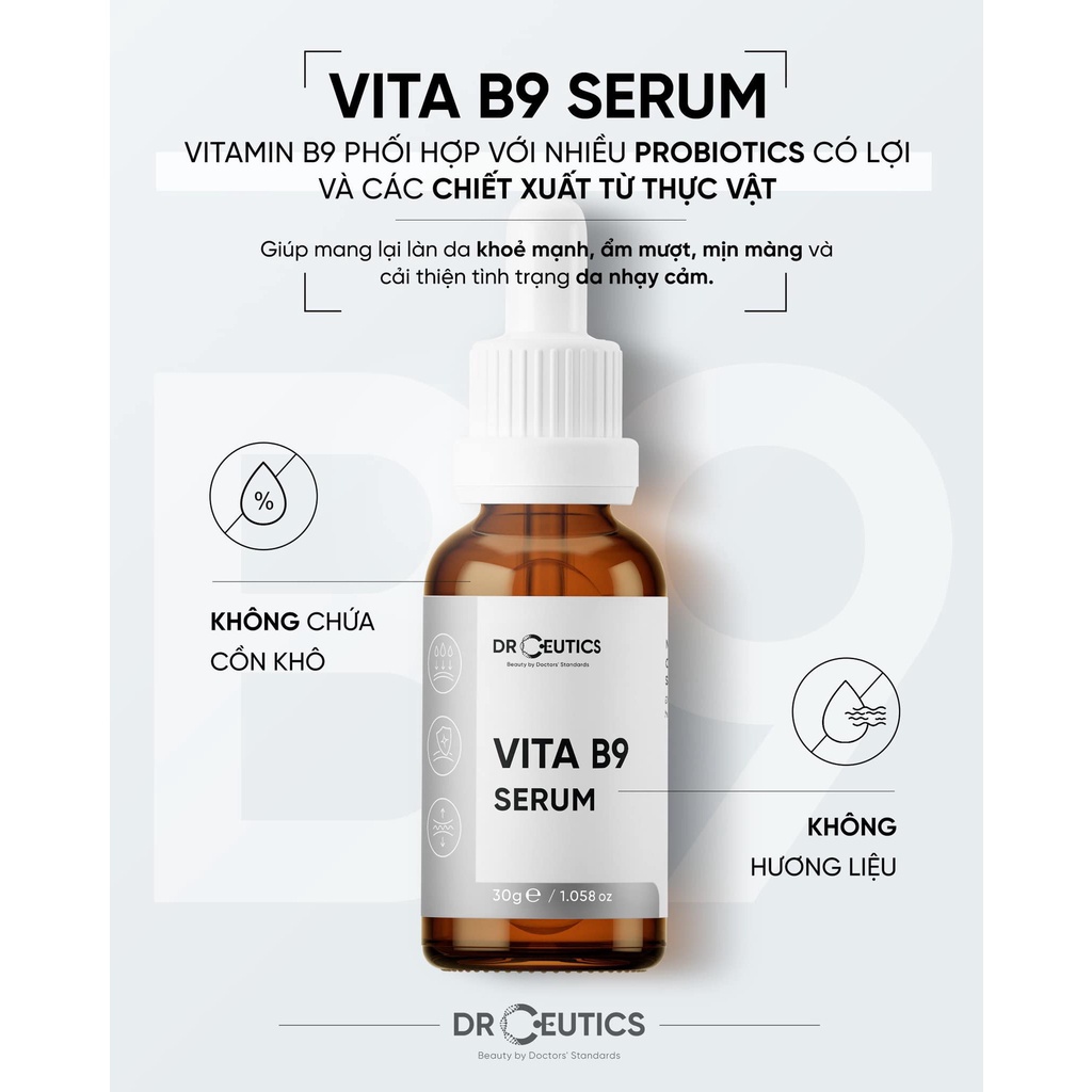 Serum Drceutics Vita B9 Tinh chất phục hồi, giảm kích ứng 30ml