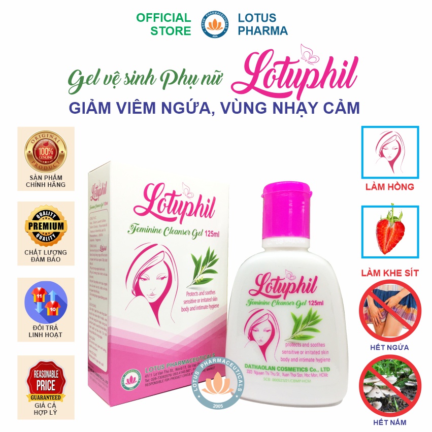 Gel vệ sinh phụ nữ Lotuphil làm sạch và loại bỏ mùi hôi vùng kín, ngăn ngừa vi khuẩn gây bệnh phát triển, chống khô rát,