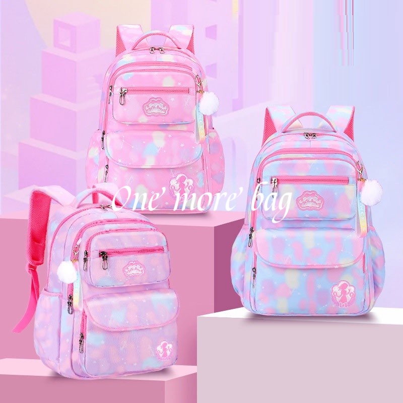 One Ba Lô Đi Học Màu gradient Sáng Kiểu Tổ Ong Xinh Xắn Cho Bé Gái