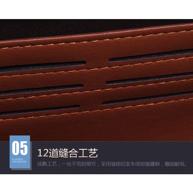 Ví Da PU Dáng Dài Phối Khóa Kéo Cá Tính Cho Nam