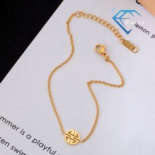 Lắc chân nữ Doris titan đồng tiền dây mảnh Gold / Silver / Rose Gold O1-312A