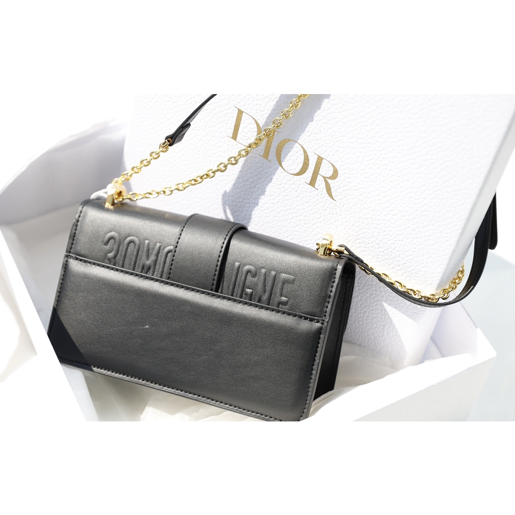 Túi Xách Nữ D30 Montaigne Size 21cm Đen Có Hộp, Túi Đeo Chéo Nữ Cao Cấp Có Sẵn