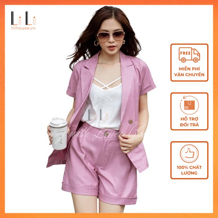 Áo Khoác Blazer Nữ Tay Ngắn, Áo Vest Nữ Cao Cấp Có Túi Phong Cách Công Sở