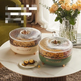 Khay đựng bánh kẹo Tết mứt trái cây sang trọng, hộp đựng bánh kẹo 2 tầng để bàn