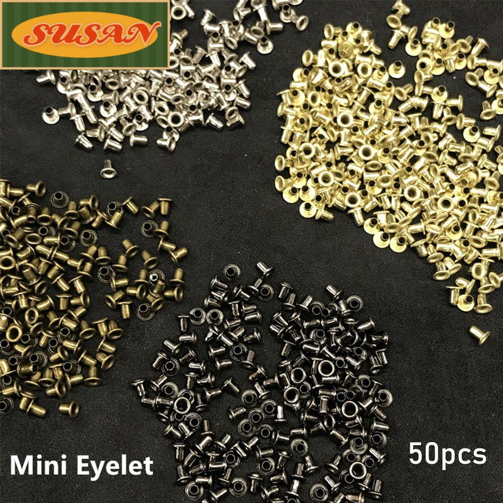 Set 50 khoen mini bằng kim loại 1.5/ 2.0/ 2.5mm dùng làm khóa thắt lưng/ nút bấm/ may phụ kiện đồ chơi nhồi bông