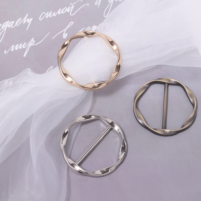 Nút Thắt Nút Tròn Bằng Kim Loại Cố Định Khăn Choàng / Áo Sơ Mi Trang Trí Đơn Giản Thời Trang