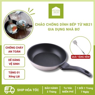 Chảo chống dính bếp từ NB21, chảo đá chống dính mini cao cấp 16cm - 32cm - Gia dụng nhà Bơ
