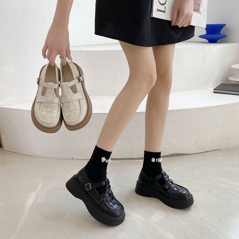 Giày búp bê mũi tròn kiểu sandal Hàn Quốc