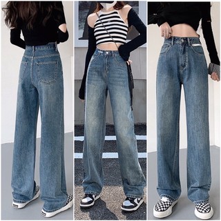 QUẦN JEANS ỐNG RỘNG DÁNG DÀI LƯNG CAO- hình thật chính chủ