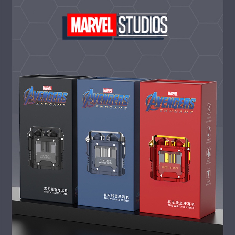 Marvel BTMV08 Iron Man Black Panther Captain America Tai nghe Bluetooth không dây TWS 5.3 Đồng thương hiệu Tai nghe Bluetooth cảm ứng Tai nghe