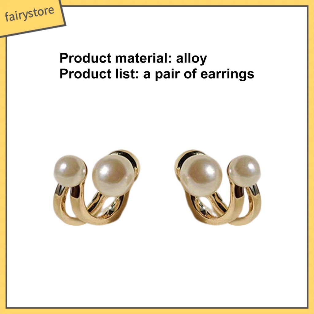 1 Đôi Khuyên Tai Ngọc Trai Giả Hai Lớp Thời Trang Cho Nữ