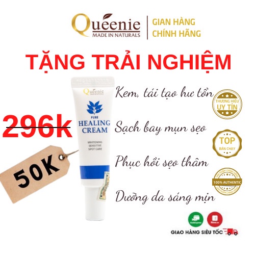 Kem dưỡng da thô sần sau mụn Queenie AC Pure Healing mờ thâm, dưỡng trắng da Hàn Quốc chính hãng 5ml [SP trải nghiệm]