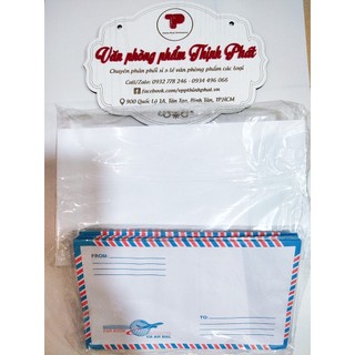 Bao thư trắng 12x22cm - 80gsm có keo , bao thư sọc bưu điện có keo - 60gsm