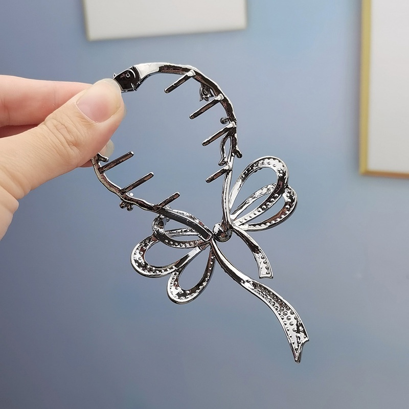 Kẹp Tóc Đính Nút Kim Loại Cố Định Tóc Đuôi Ngựa Đa Năng Màu Đen Cá Tính Dành Cho Bạn Gái Takamaruko