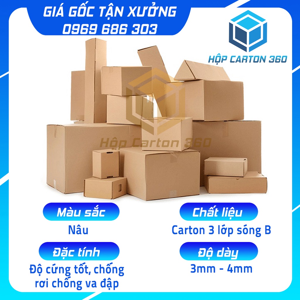 Hộp Carton Đóng Hàng Đầy Đủ Các Kích Thước Phổ Thông