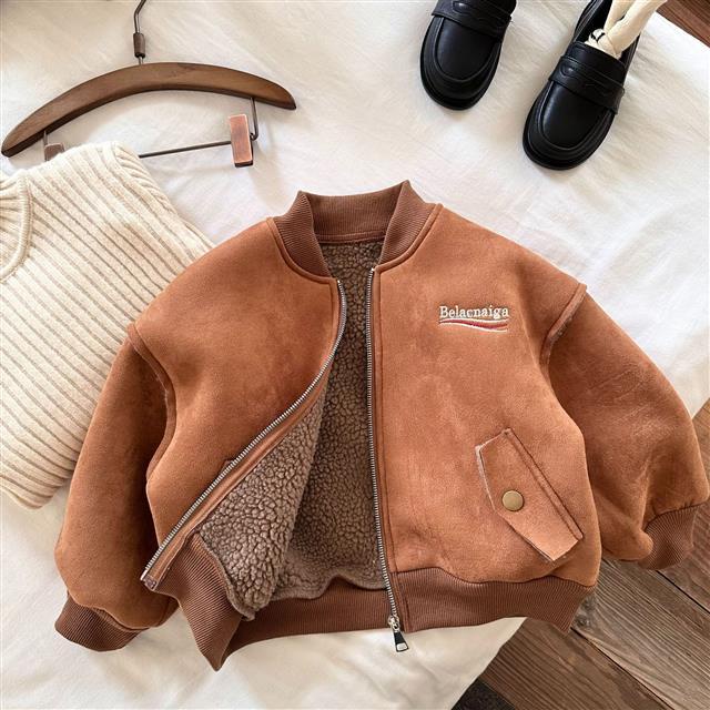 Hàng Mới Về Áo Khoác Bóng Chày Dày Giữ Ấm Có Khóa Kéo Thêu Họa Tiết Thời Trang Thu Đông Hàng Mới Dành Cho Trẻ Em