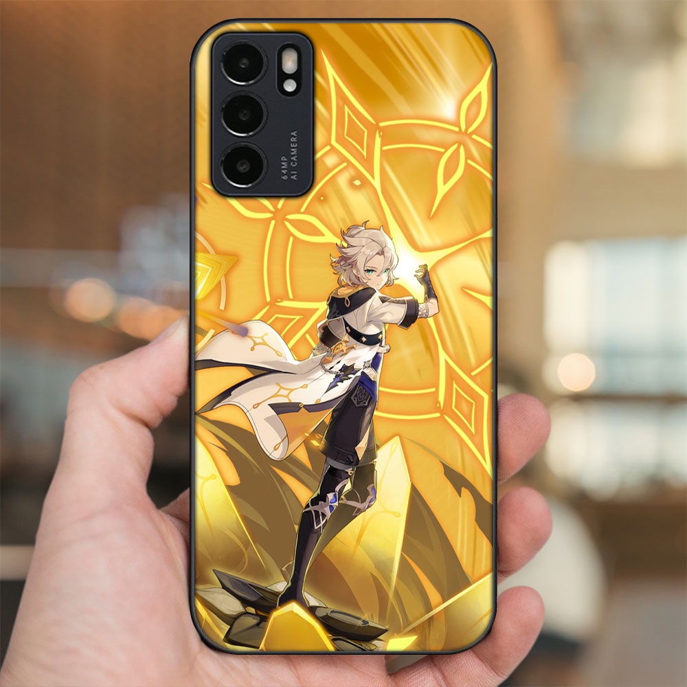 Ốp lưng Oppo Reno 6 5G viền đen in hình Albedo Genshin Impact