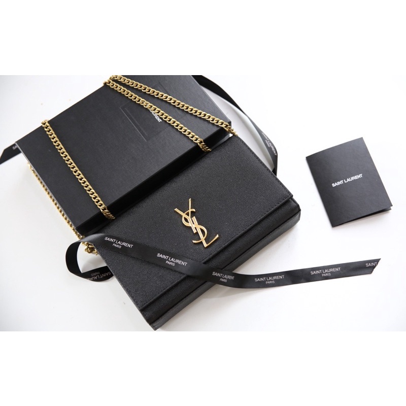 Túi Xách YSL Da Cá Đuối Đen Vàng Bạc Size 25  -  By Anh Dinh Phuong