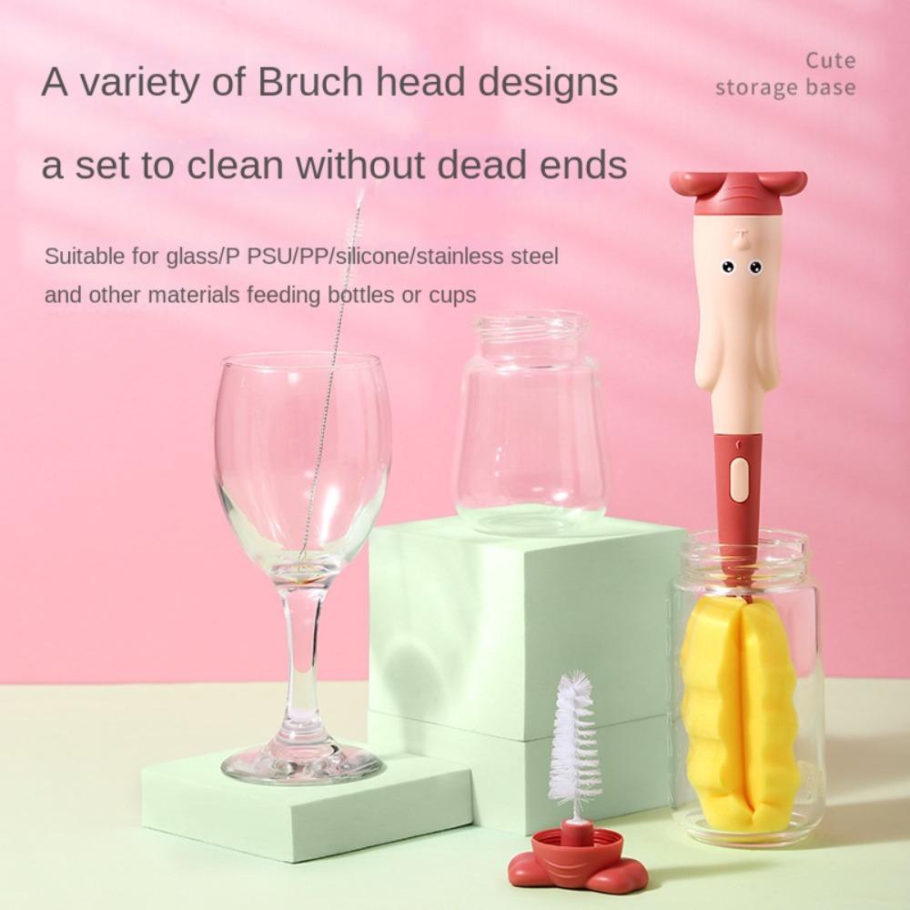 LUOL Set 3 Cọ Vệ Sinh Bình Sữa / Núm Vú Giả Ba Trong Một Tiện Dụng