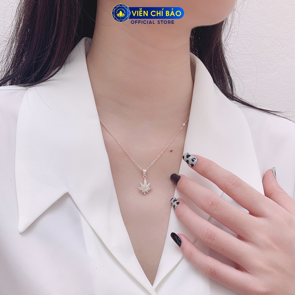 Dây chuyền bạc Lá Phong chất liệu bạc s925 thời trang phụ kiện trang sức nữ Viễn Chí Bảo D400780