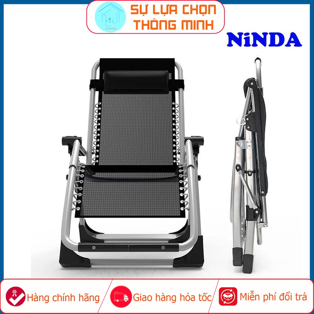 Ghế Xếp Thư Giãn NINDA G830 - Khung Thép Sơn Tĩnh Điện - Gấp Gọn Có Khóa Sắt - Bảo Hành 12 Tháng