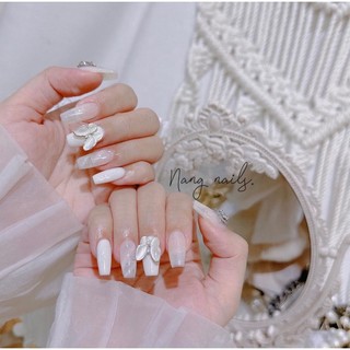 Móng giả đính đá nailbox đính đá móng giả thiết kế - kèm theo dũa và keo gắn