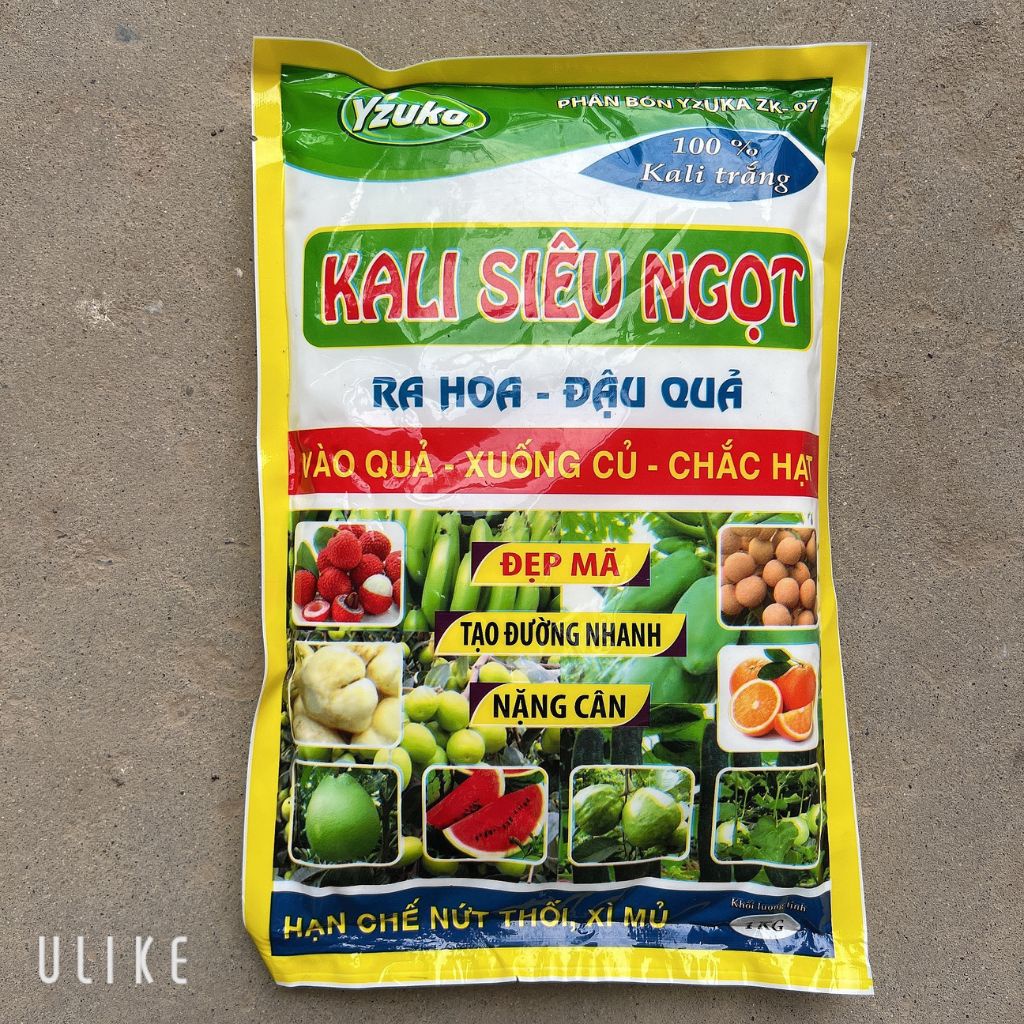 Phân Bón Cao Cấp KALI SIÊU NGỌT - Gói 1kg - Phân bón cho To Quả, Ngọt Quả, Đẹp Mã, Lớn Trái, Xuống Củ