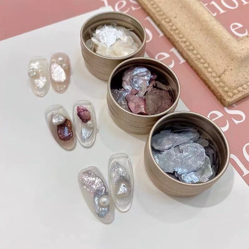 Phụ kiện xà cừ tuyết trang trí móng tay nail (lẻ 1 hũ)