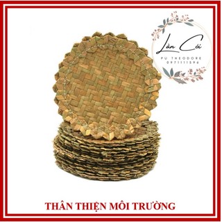 Miếng lót ly cốc decor handmade , đế lót cốc ly bằng cói đan thủ công, thân thiện với môi trường