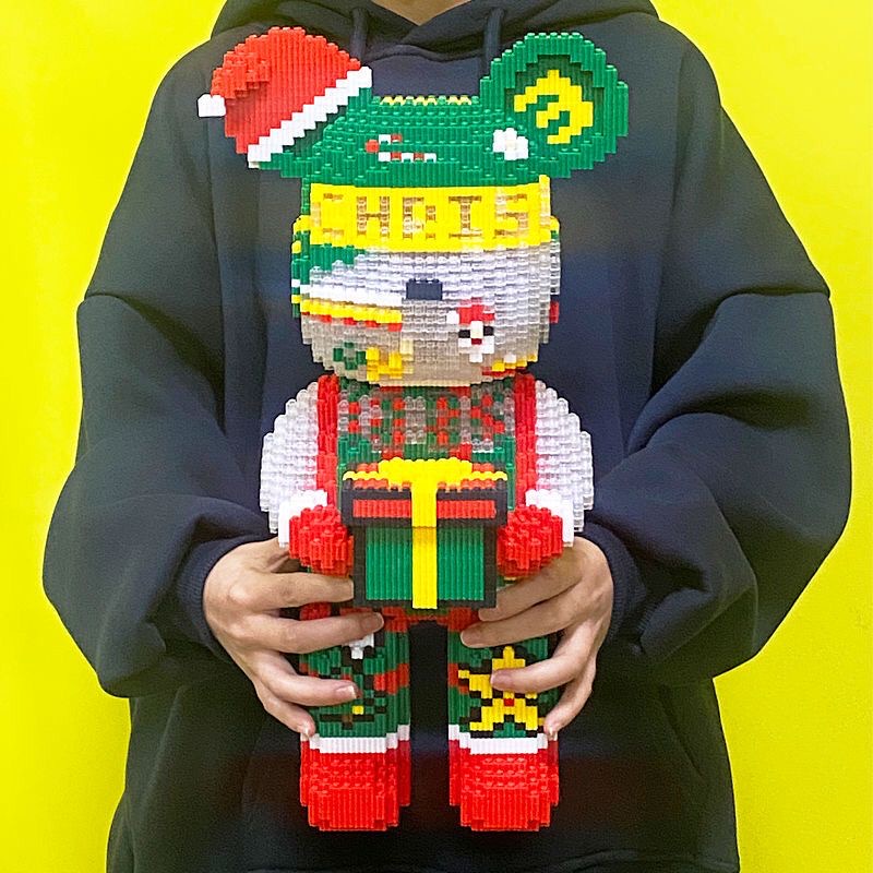 Le.go Gấu Bearbrick giáng sinh noel cỡ lớn 46cm xếp hình Đồ chơi lắp ráp mô hình bear brick nano 3D
