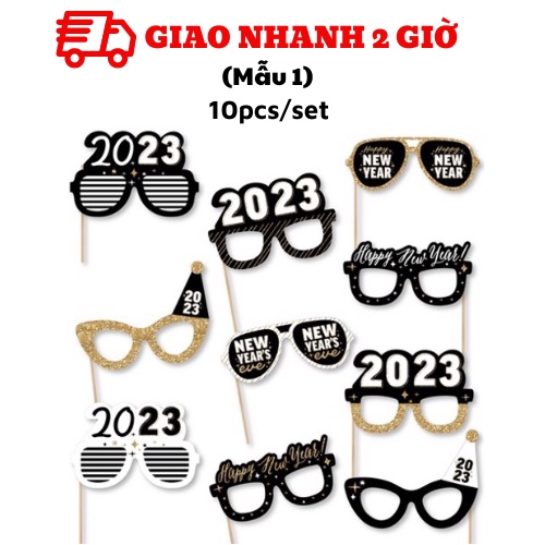 Bộ phụ kiện chụp hình Happy New Year nhiều mẫu ptk26