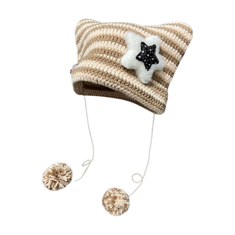 Mũ Len beanie Đính Tai Mèo Phong Cách gothic harajuku y2k