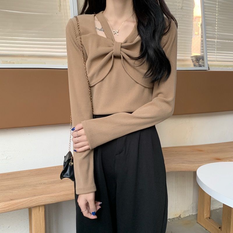 Áo Dệt Kim Tay Dài Dáng Ôm Plus Size Cho Nữ