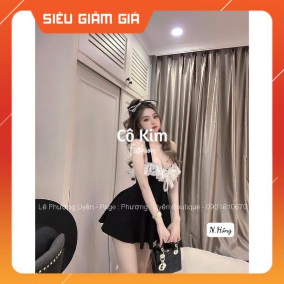 Váy yếm phối ren ngực hot trend