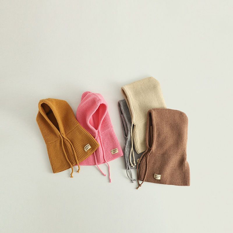 Mũ Len Trùm Đầu Tích Hợp Khăn Choàng Cổ Bảo Vệ Tai Thời Trang Thu Đông Cho Bé