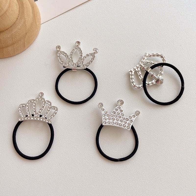 Dây buộc tóc vương miện nhỏ nhắn xinh xắn siêu dễ thương phụ kiện tóc cho bé gái