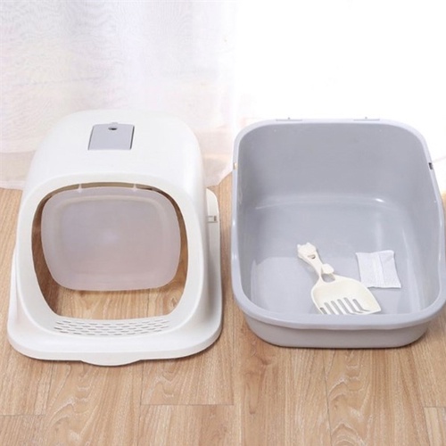 Nhà Vệ Sinh Cho Mèo Cửa Cỡ Lớn Ngăn Mùi, Chống Văng Cát Kèm Xẻng