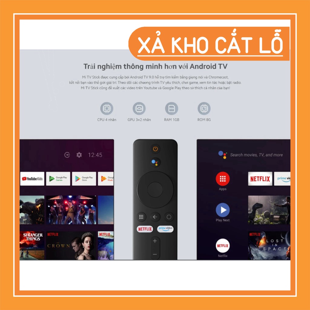 GIẢM GIÁ KỊCH SÀN  Tivi box Xiaomi Mi TV Stick Bản Quốc Tế Tiếng Việt tìm kiếm giọng nói GIẢM GIÁ KỊCH SÀN