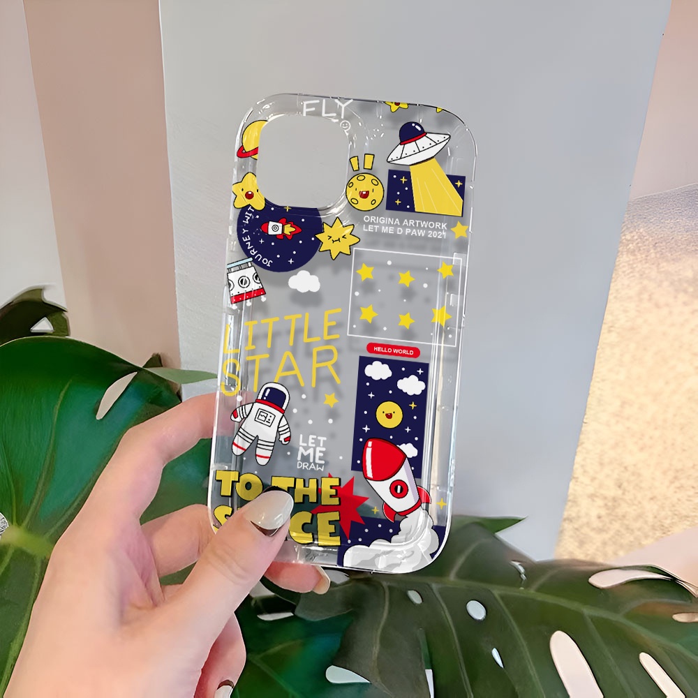 Ốp Điện Thoại Trong Suốt Hình Phi Hành Gia Cho iphone 14promax 11 13 12 7Plus X XS Max
