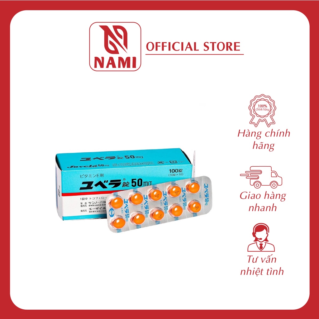 "Date 2026" Viên uống hỗ trợ đẹp da VITAMIN E 50mg EISAI nhật bản hộp 100v