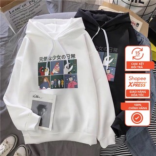 Áo hoodie in hình cô gái dễ thương - sweater họa tiết cô gái