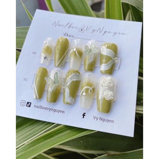 NailBox phối charm xanh bơ