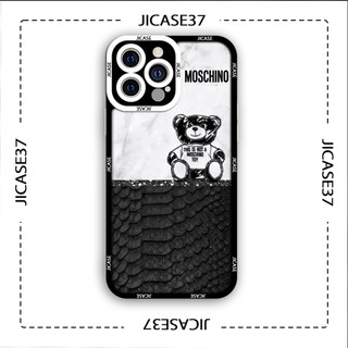 Ốp lưng iphone và samsung xiaomi oppo cạnh vuông Jicase gấu moschino